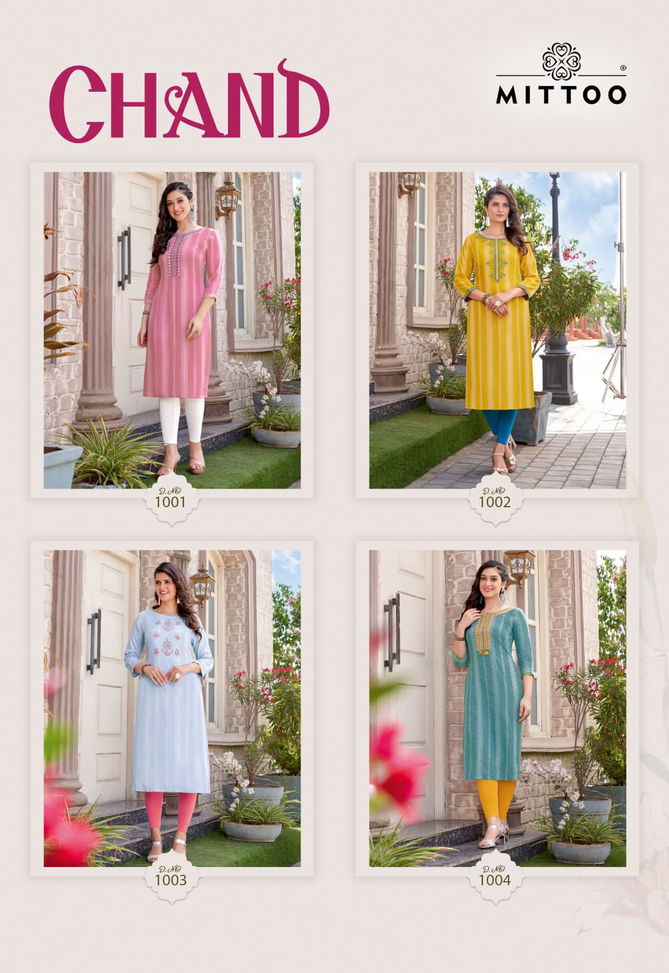 Mittoo Chand Embroidery Designer Kurtis Catalog
